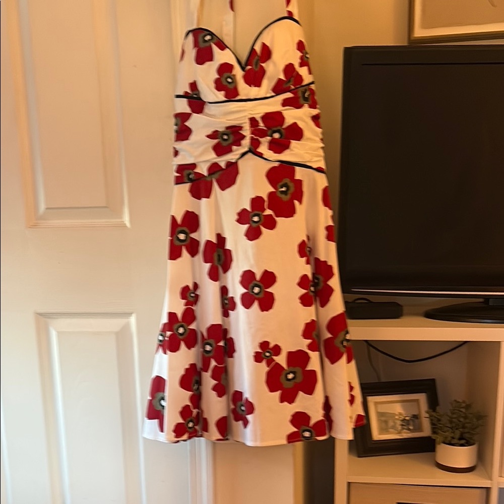 XOXO Red and White Backless Dress
